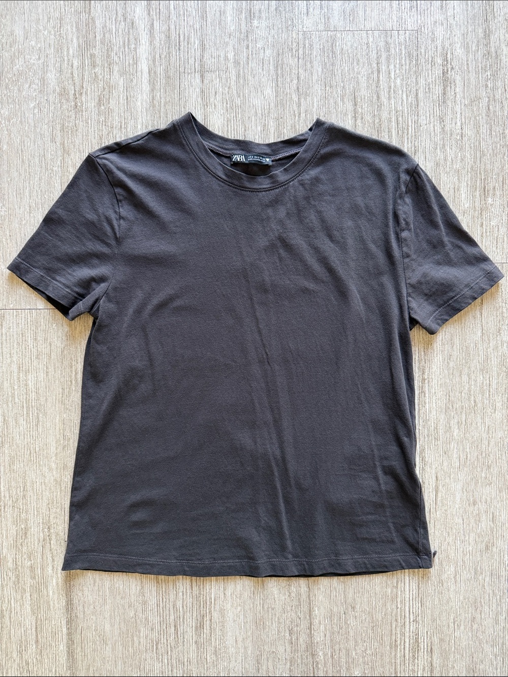 NWOT Zara Charcoal Crew Neck Tee